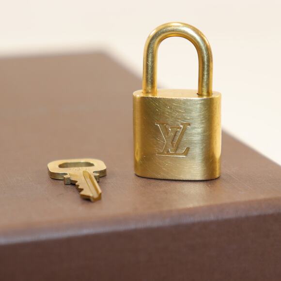 Louis Vuitton Brass Padlock & Key Set #315 Made in France - Picture 1 of 3